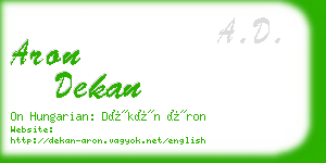 aron dekan business card